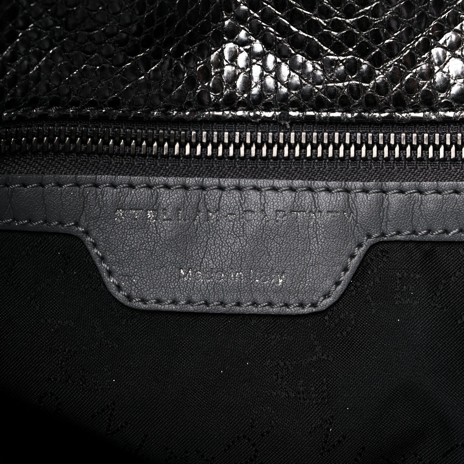 Stella McCartney Metallic Snake Print Small Falabella Tote Ruthenium 6 of 10