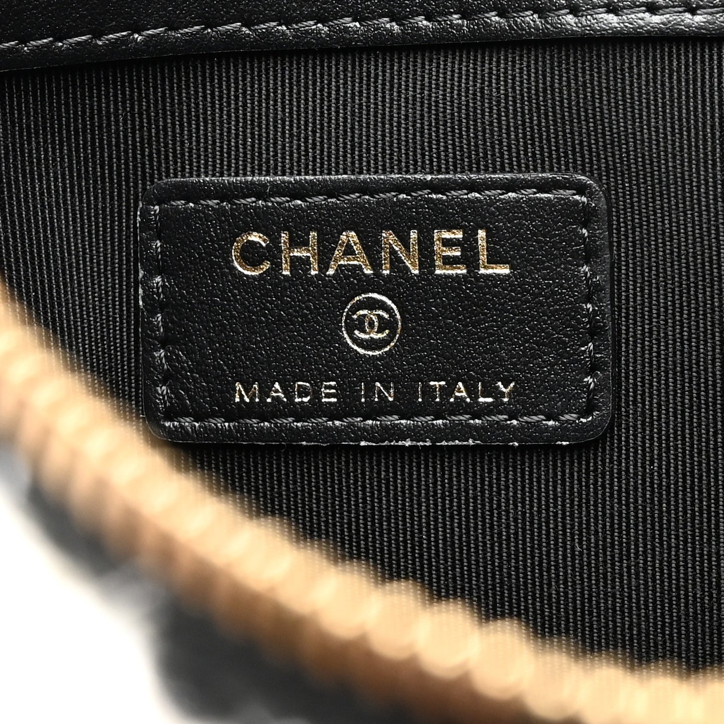 Tweed Shearling Quilted Chanel Cosmetic Pouch White Black