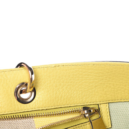 Gucci Calfskin Straw Large Bamboo Shopper Tote Citrus 13 of 13
