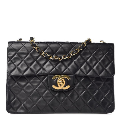 Chanel Lambskin Quilted XL Jumbo Single Flap Black 2 of 23