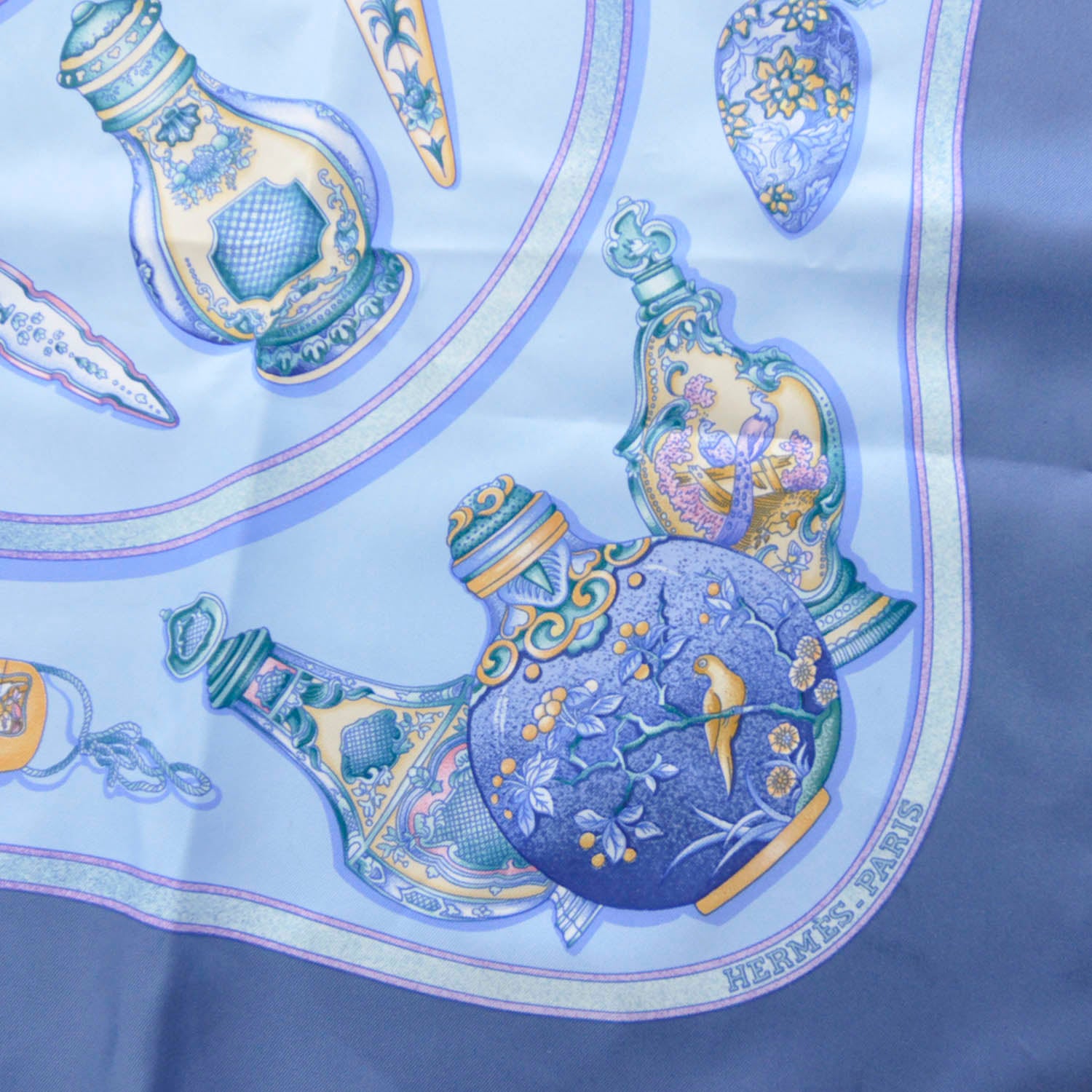 Hermes Silk Qu Importe Le Flacon Scarf 90 Bleu 3 of 7