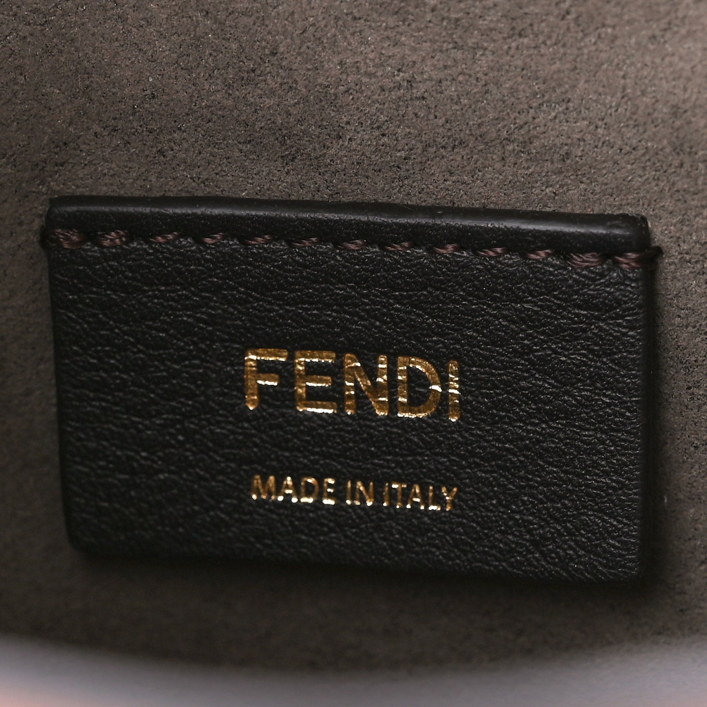 Vitello Liberty F is Fendi FF 1974 Embossed Mini Mon Tresor Bucket Bag Brandy