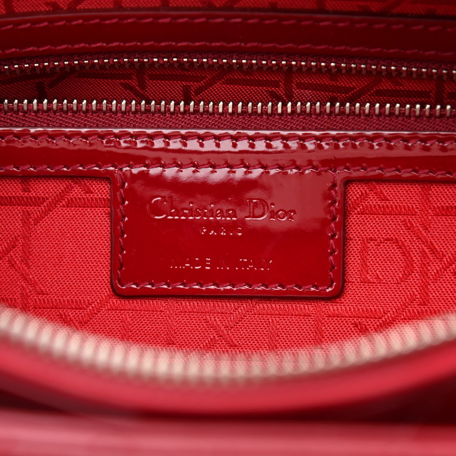 Christian Dior Patent Cannage Large Lady Dior Red 6 of 10