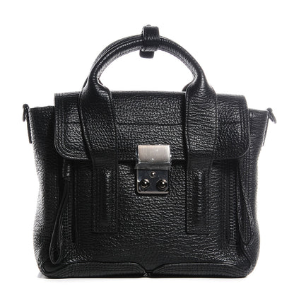3.1 Phillip Lim 3.1 Textured Calfskin Mini Pashli Satchel Black 1 of 11