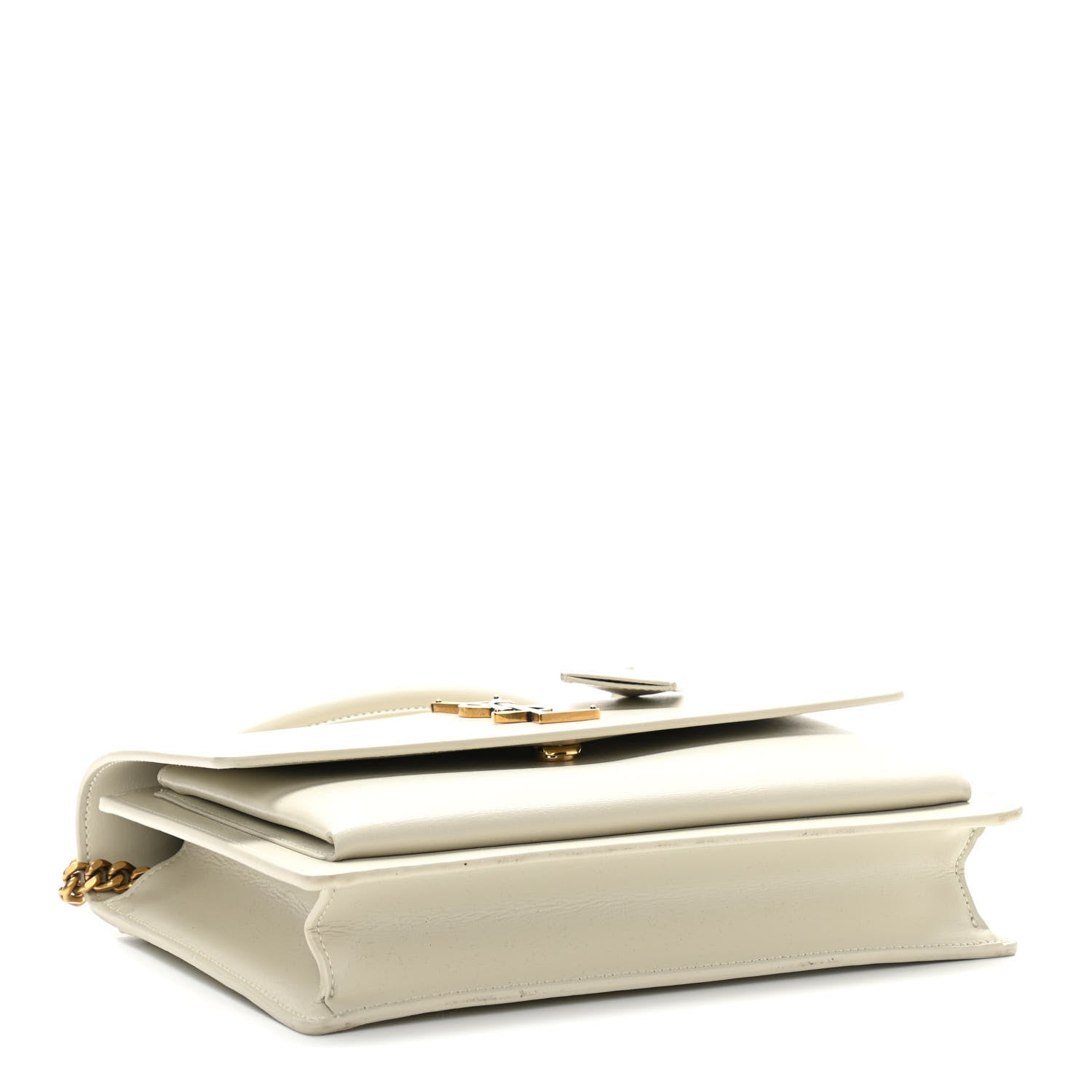 Saint Laurent Smooth Calfskin Medium Monogram Sunset Satchel Blanc Vintage 3 of 10
