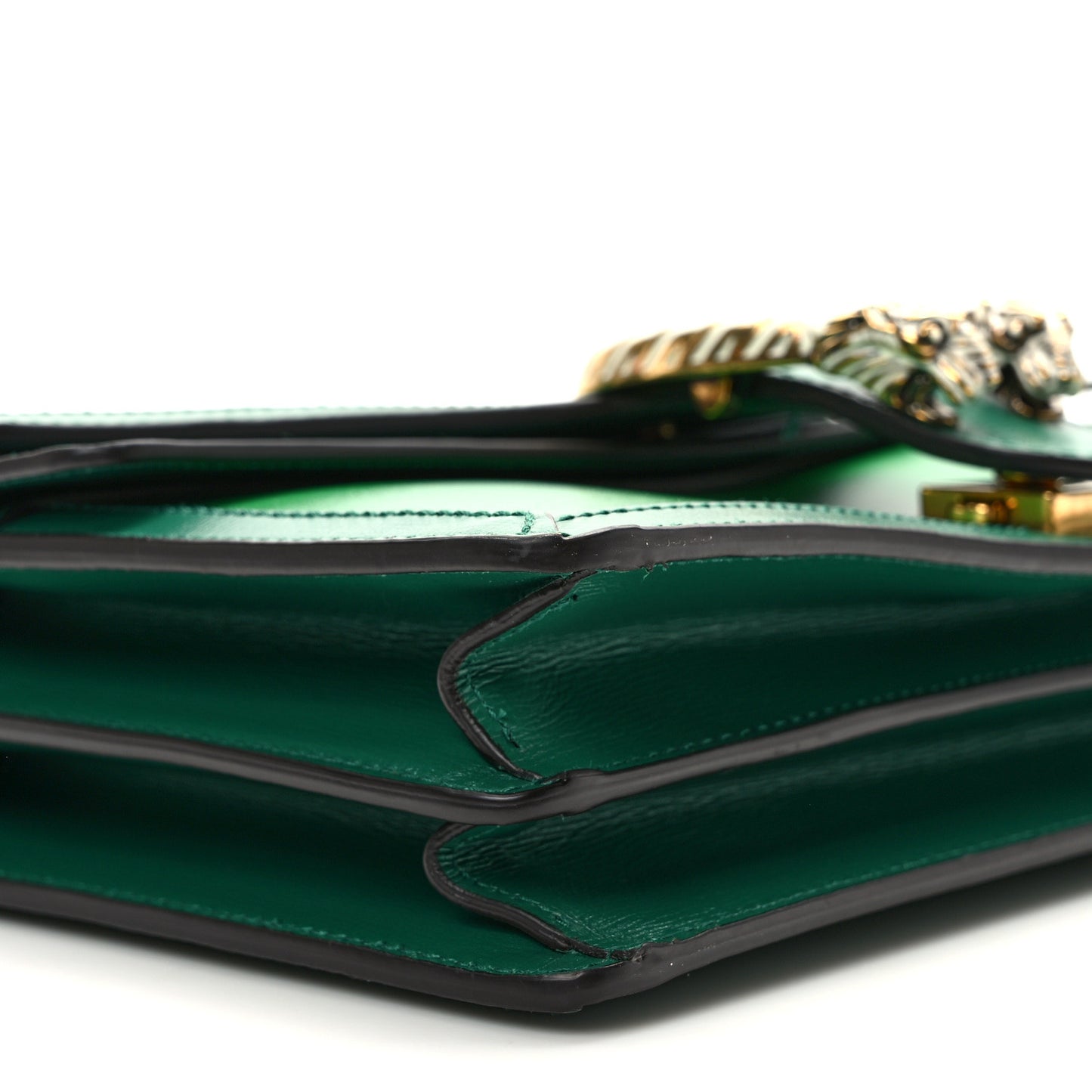 Azalea Calfskin Enamel Small Dionysus Shoulder Bag New Shamarock Emerald Off White
