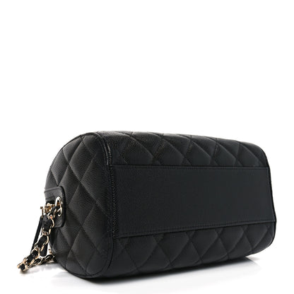 Chanel Caviar Quilted Barrel Clutch With Chain Black 4 of 10