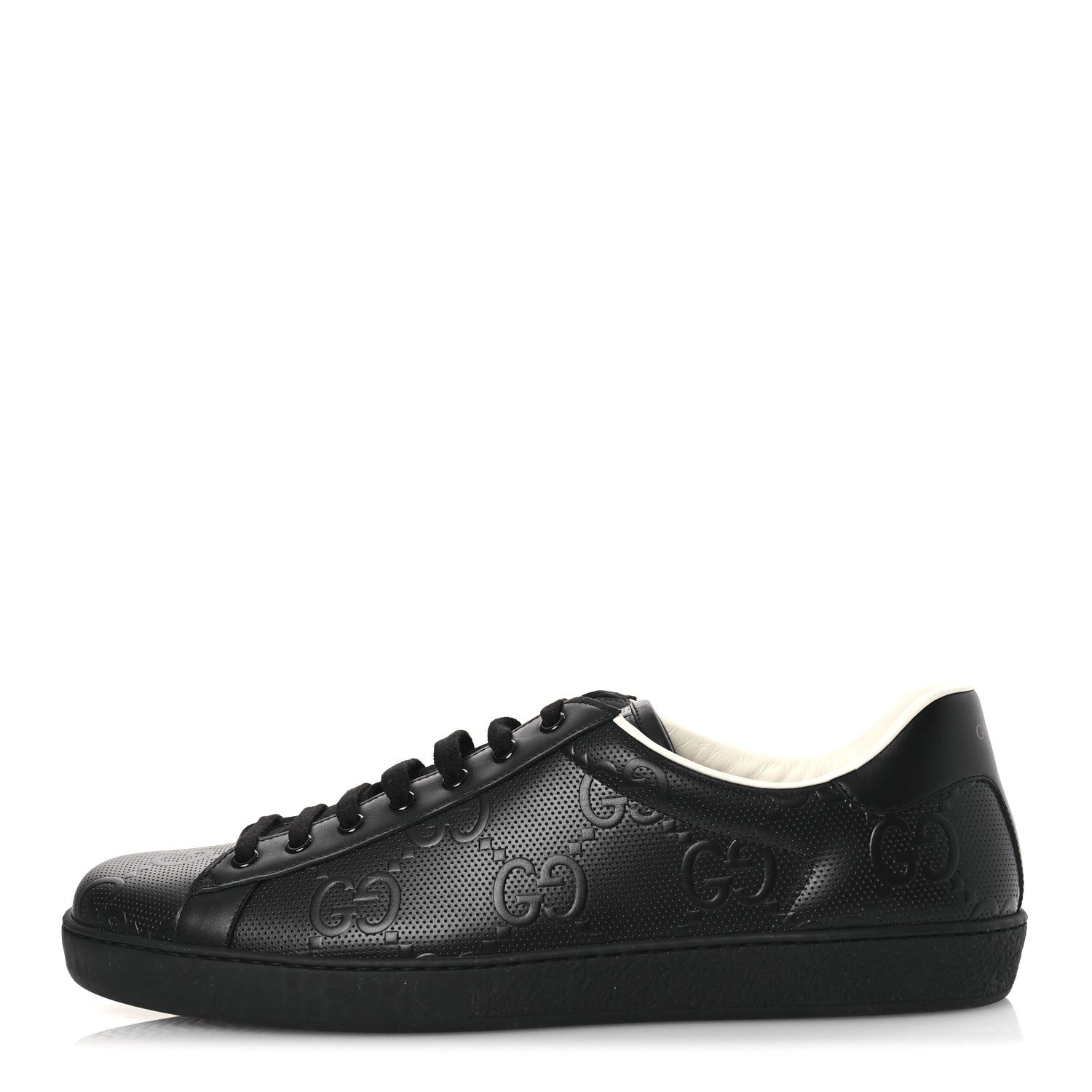 Gucci Calfskin GG Tennis Embossed Mens Ace Sneakers 13 Black 1 of 10