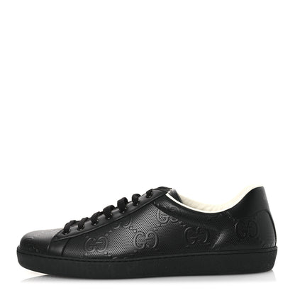 Gucci Calfskin GG Tennis Embossed Mens Ace Sneakers 13 Black 1 of 10