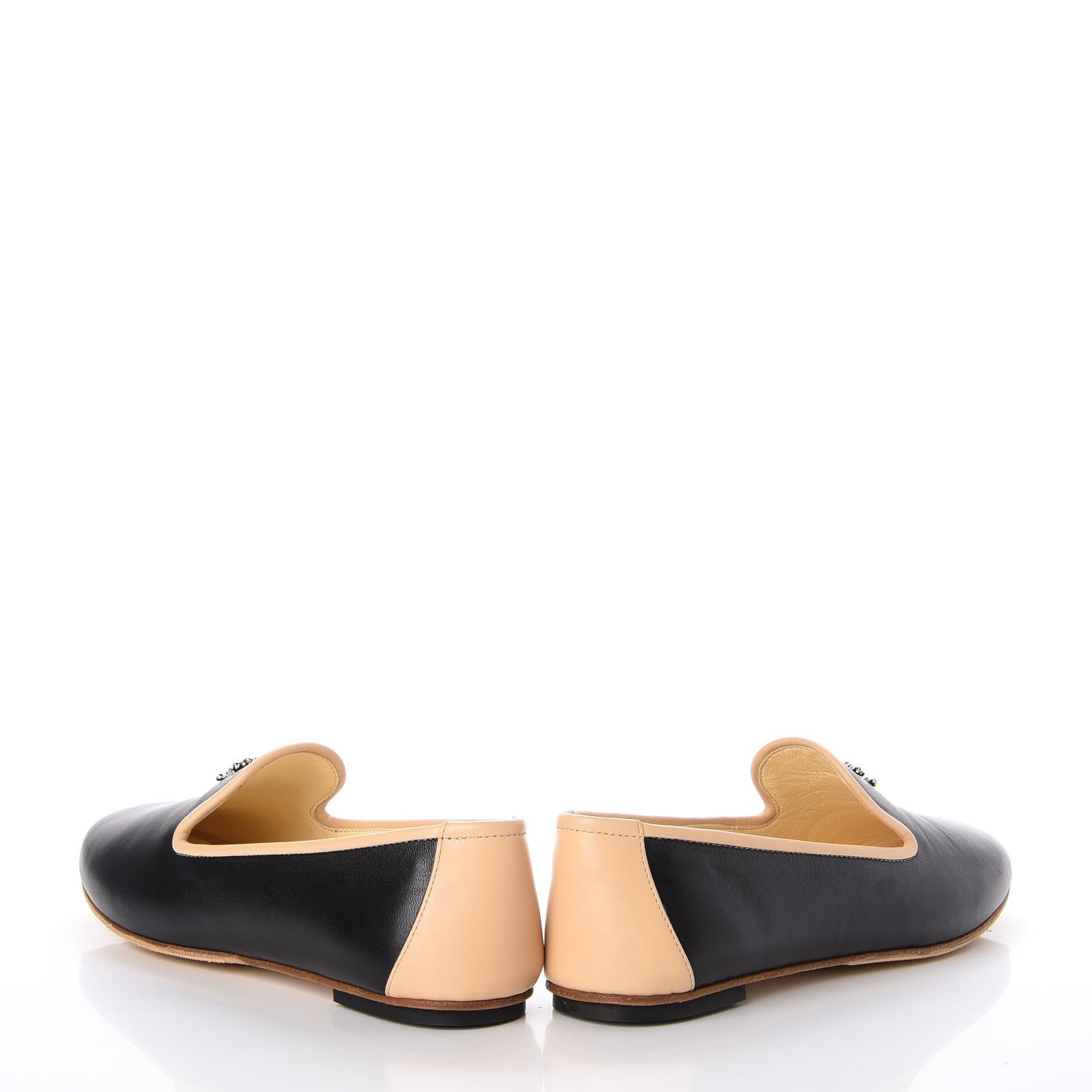 Chanel Lambskin CC Chain Loafers 37.5 Black 6 of 13