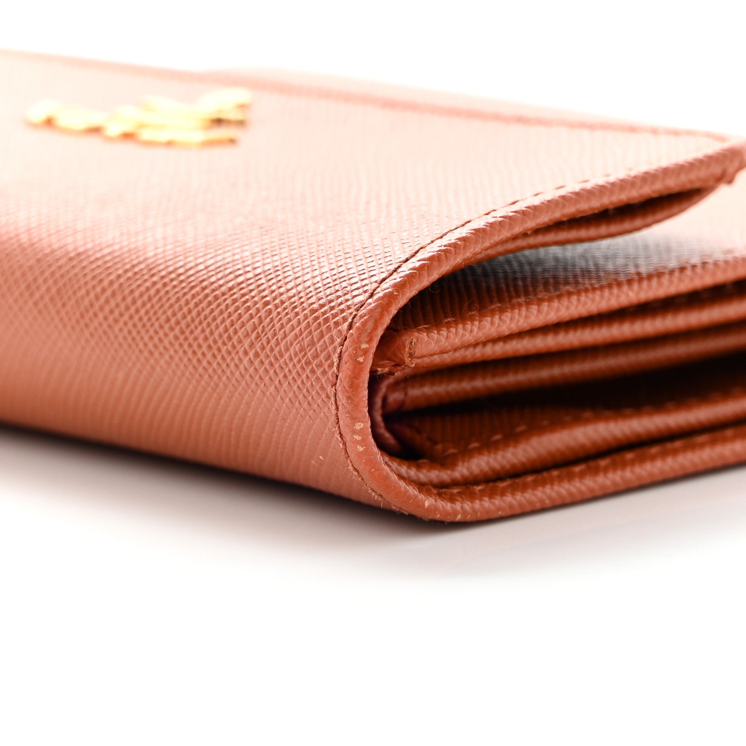 Prada Saffiano Metal Flap Wallet Rame 12 of 14