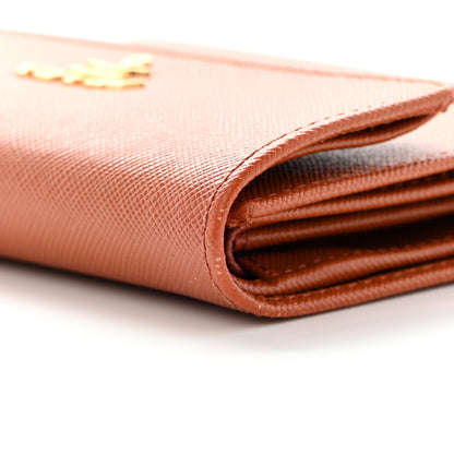 Prada Saffiano Metal Flap Wallet Rame 12 of 14