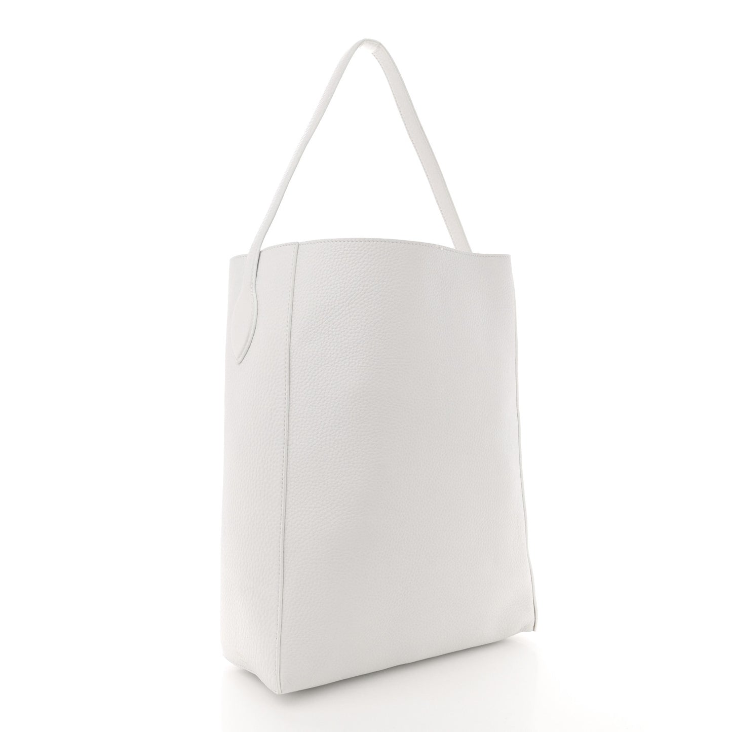 Pebbled Sport Calfskin Frida Tote Optic White