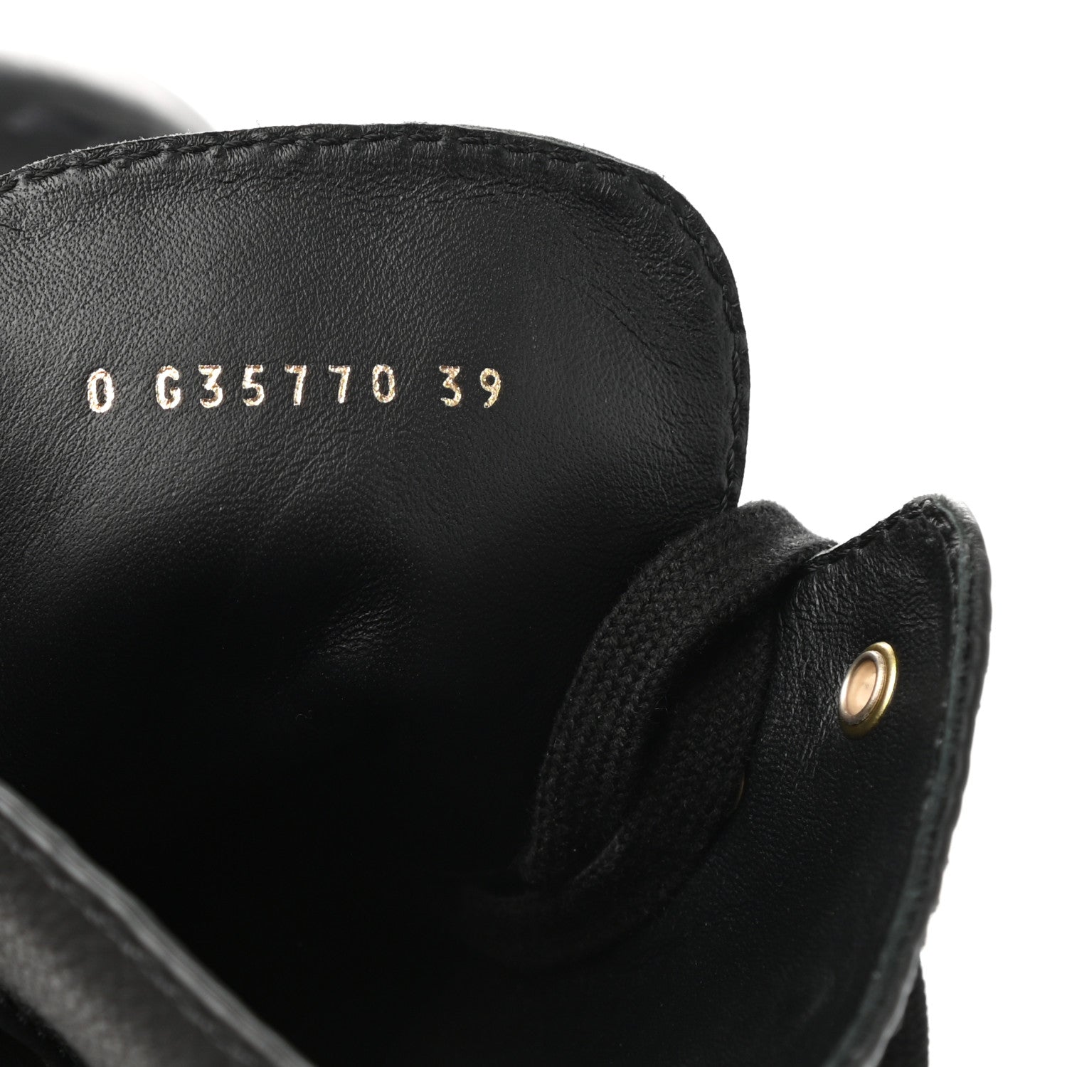 Chanel Calfskin Lace Up Combat Boots 39 Black 7 of 8