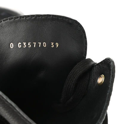 Chanel Calfskin Lace Up Combat Boots 39 Black 7 of 8