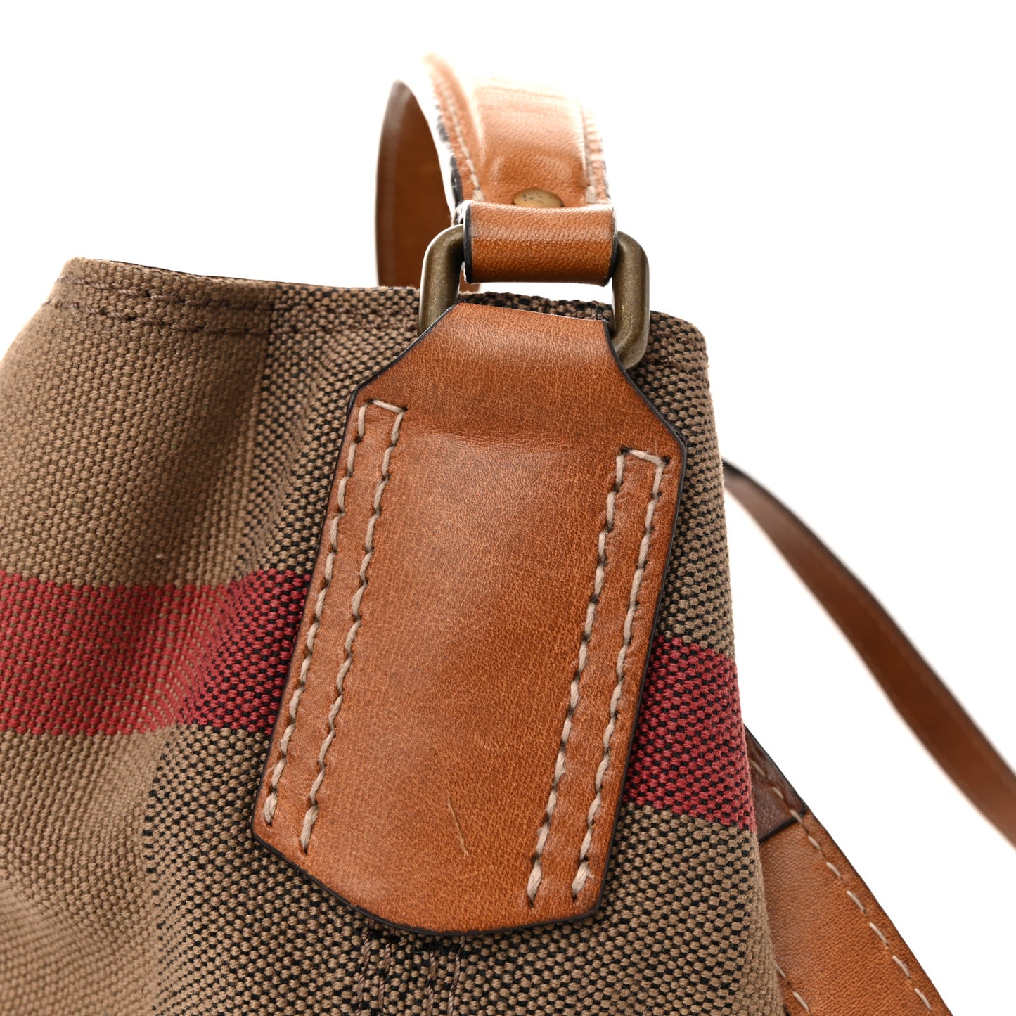 Canvas Mega Check Medium Ashby Hobo Saddle Brown