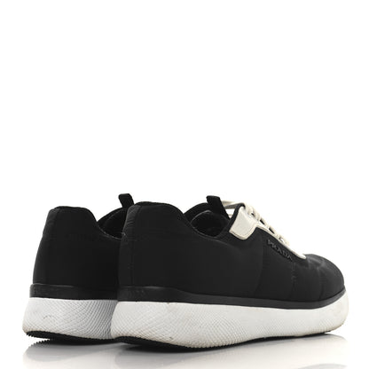 Prada Nylon Trainer Logo Sneakers 36 Black White 5 of 10