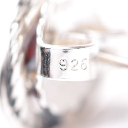 David Yurman Sterling Silver Garnet 7mm Infinity Earrings 4 of 5