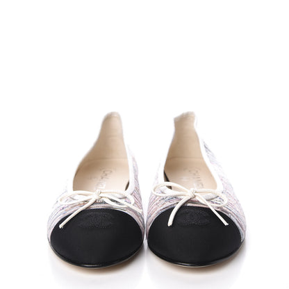 Chanel Sequin Grosgrain Cap Toe Ballerina Flats 40.5 Black Multicolor 2 of 10