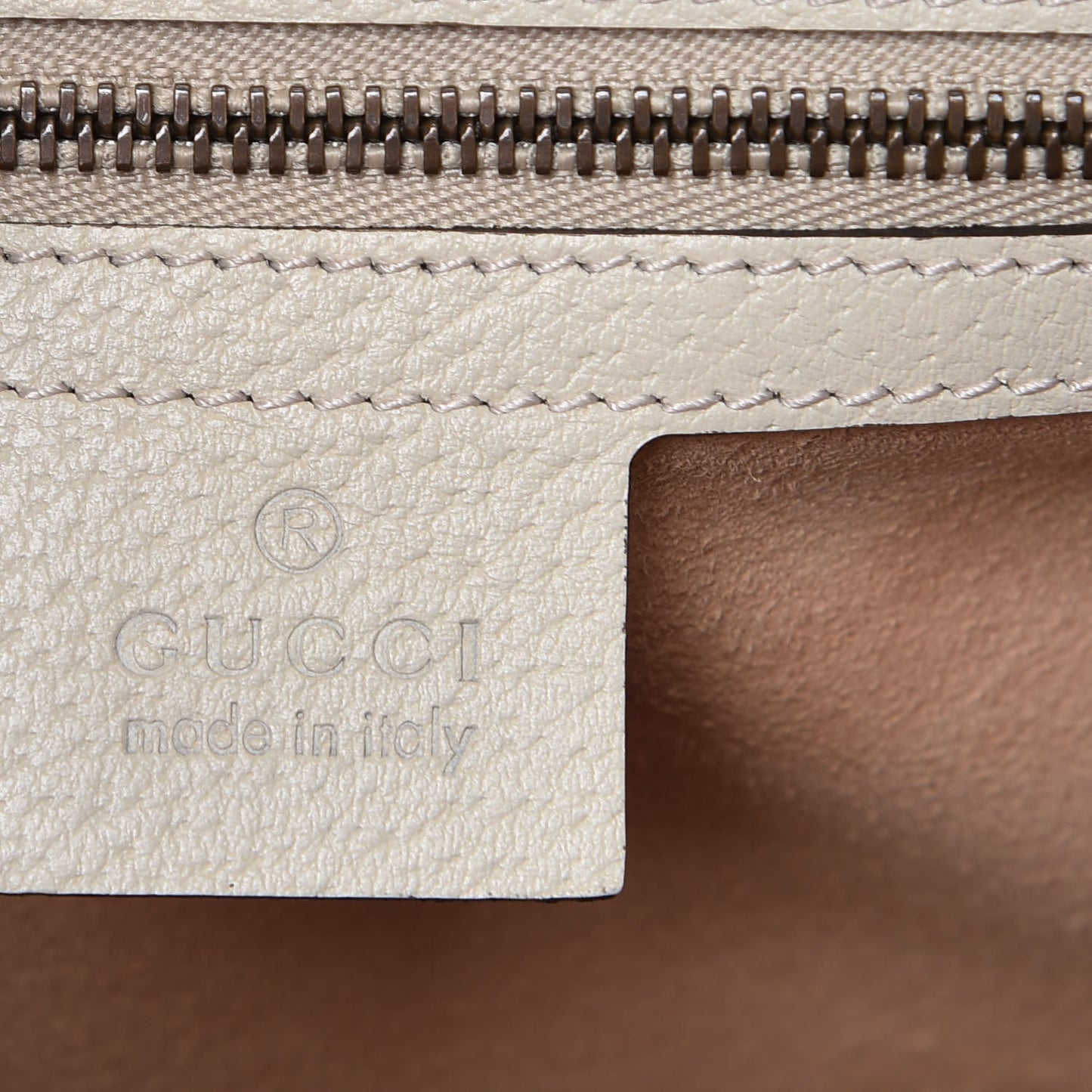 Grained Calfskin Web Stripe Butterfly Medium Totem Top Handle Bag White