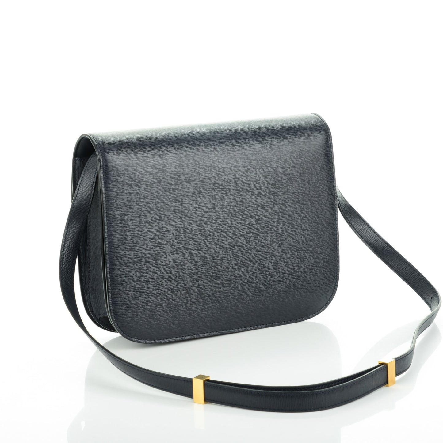 Liege Calfskin Medium Classic Box Flap Bag Dark Blue