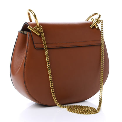 Chloe Suede Calfskin Striped Patchwork Studded Drew Shoulder Bag Caramel Multicolor 3 of 9