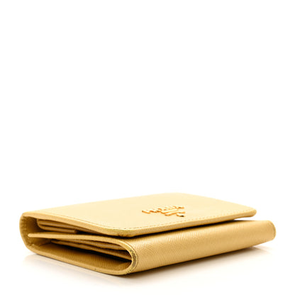 Prada Saffiano Compact Wallet Ginestra 4 of 8