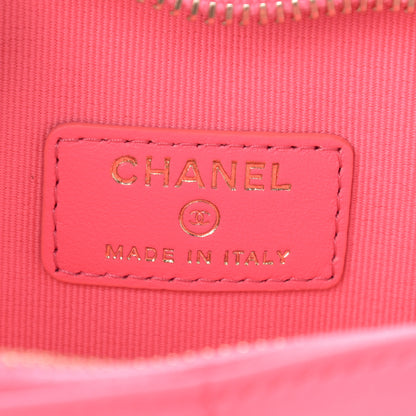 Chanel Lambskin Quilted CC In Love Heart Waist Belt Bag With Chain Pink 6 of 11
