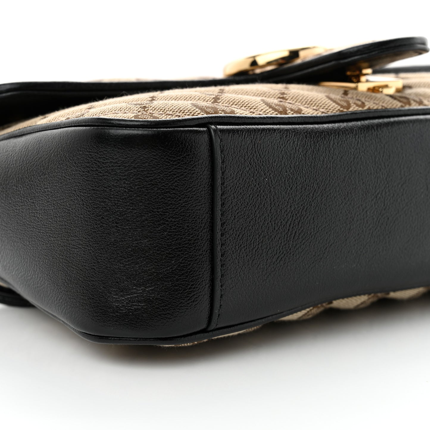 Monogram Matelasse Diagonal Small GG Marmont Shoulder Bag Beige Black