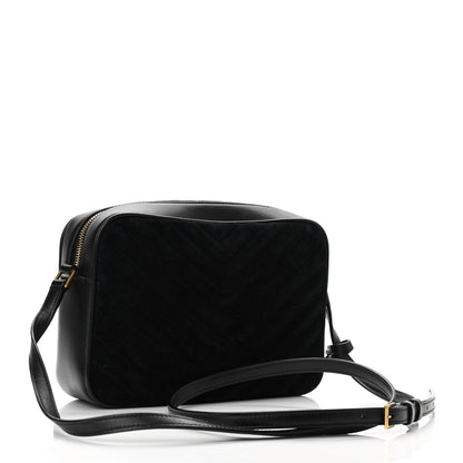 Saint Laurent Suede Calfskin Monogram Lou Camera Bag Black 3 of 10