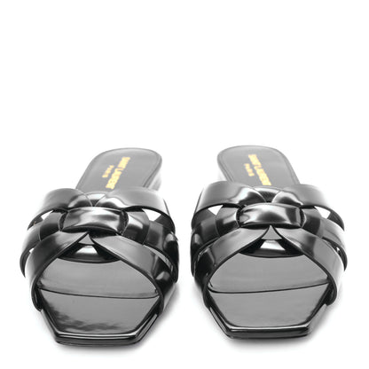 Saint Laurent Patent Tribute 05 Slide Sandals 38 Black 3 of 9