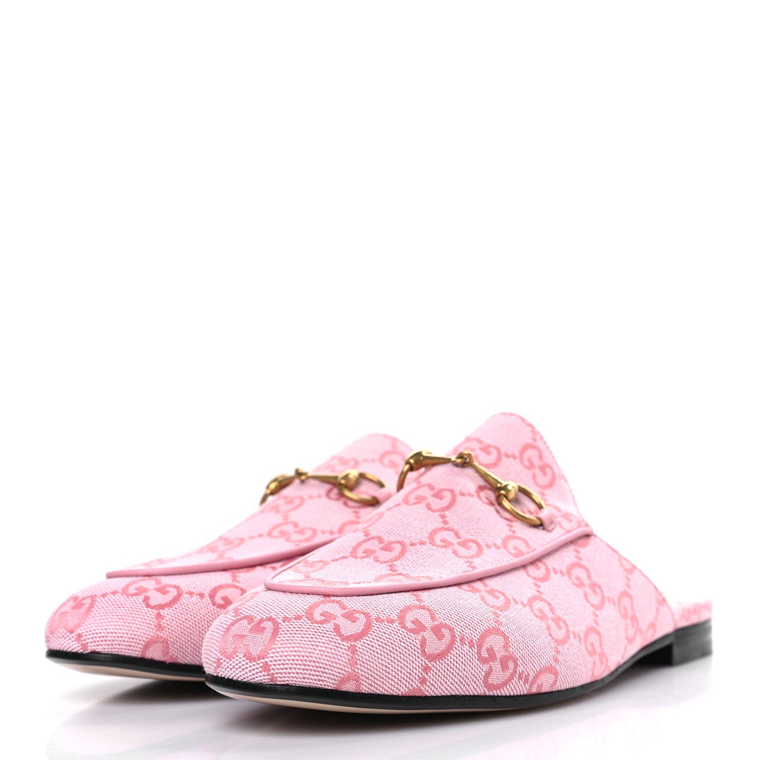 Gucci Canvas GG Monogram Nappa Womens Princetown Slippers 40 Cotton Candy Dark Cotton Candy Wild Rose 3 of 9