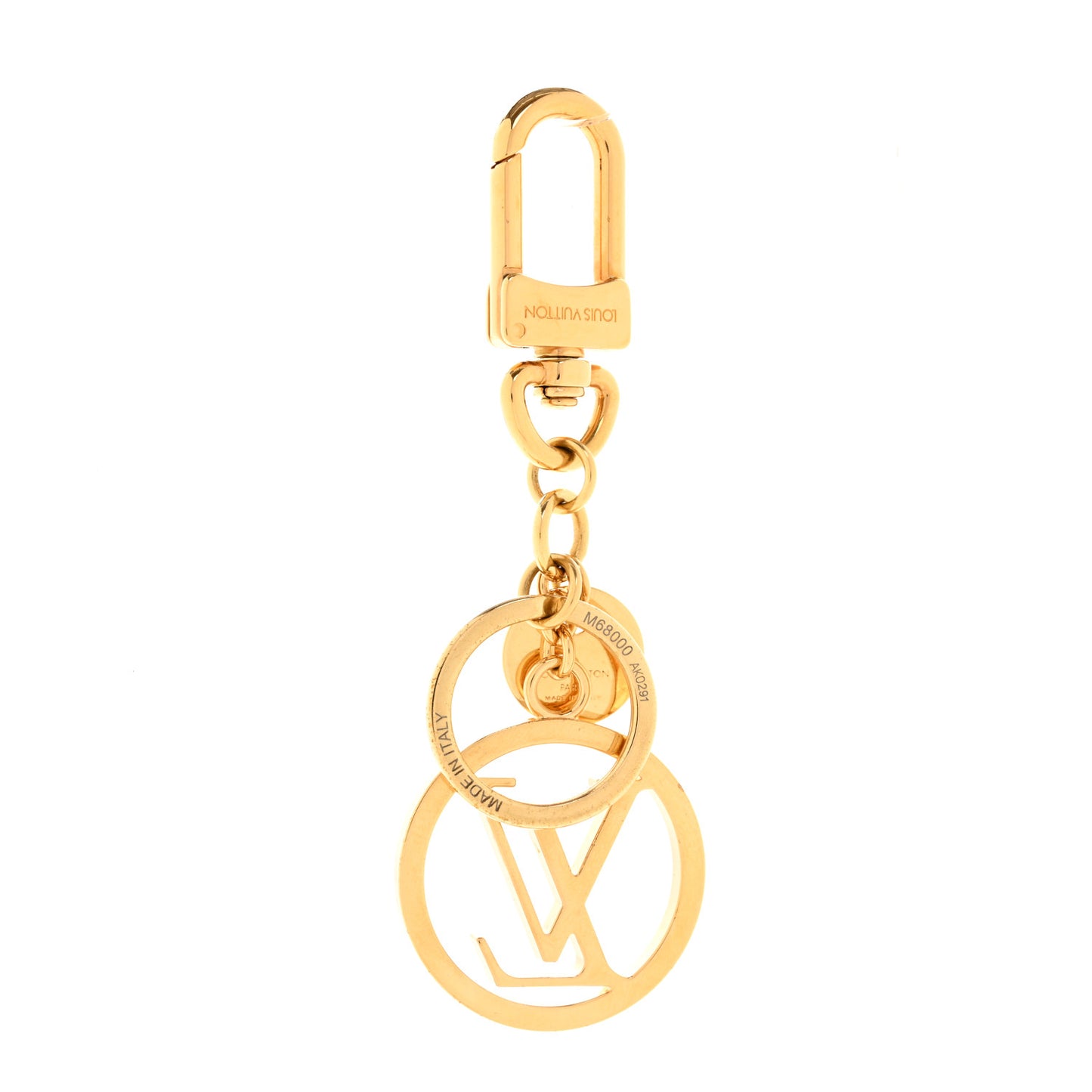 LV Circle Bag Charm Key Holder Gold