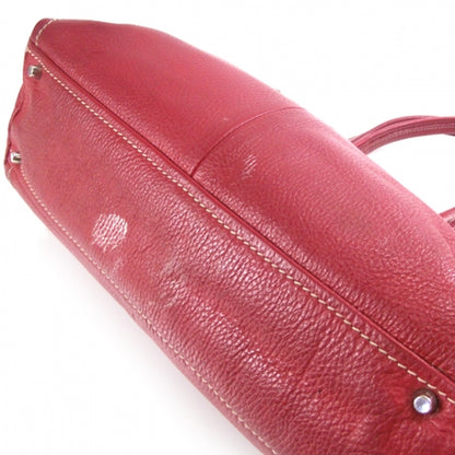 Prada Leather Tote Shoulder Bag Purse Red 6 of 14