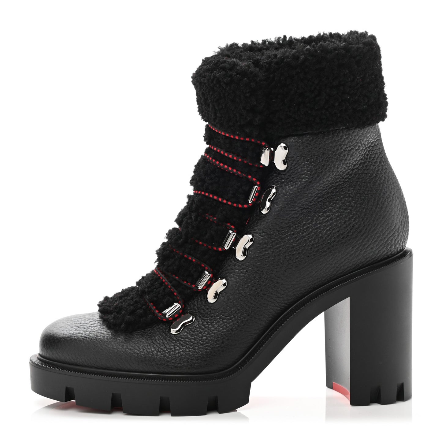 Grained Calfskin Shearling Edelvizir 70 Ankle Boots 37 Black