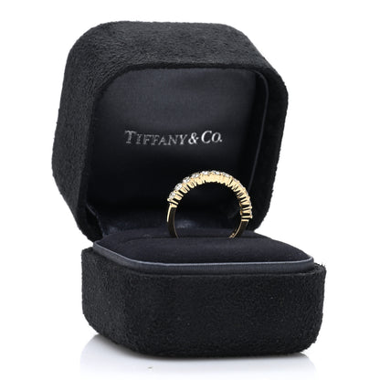 Tiffany 18K Yellow Gold Diamond .50ctw Half Circle Band Ring 53 6.25 5 of 5