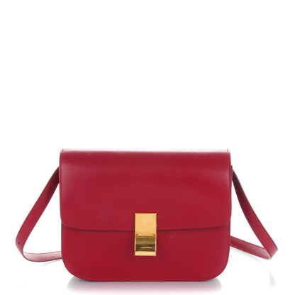 Celine Smooth Calfskin Medium Classic Box Flap Bag Red 1 of 8
