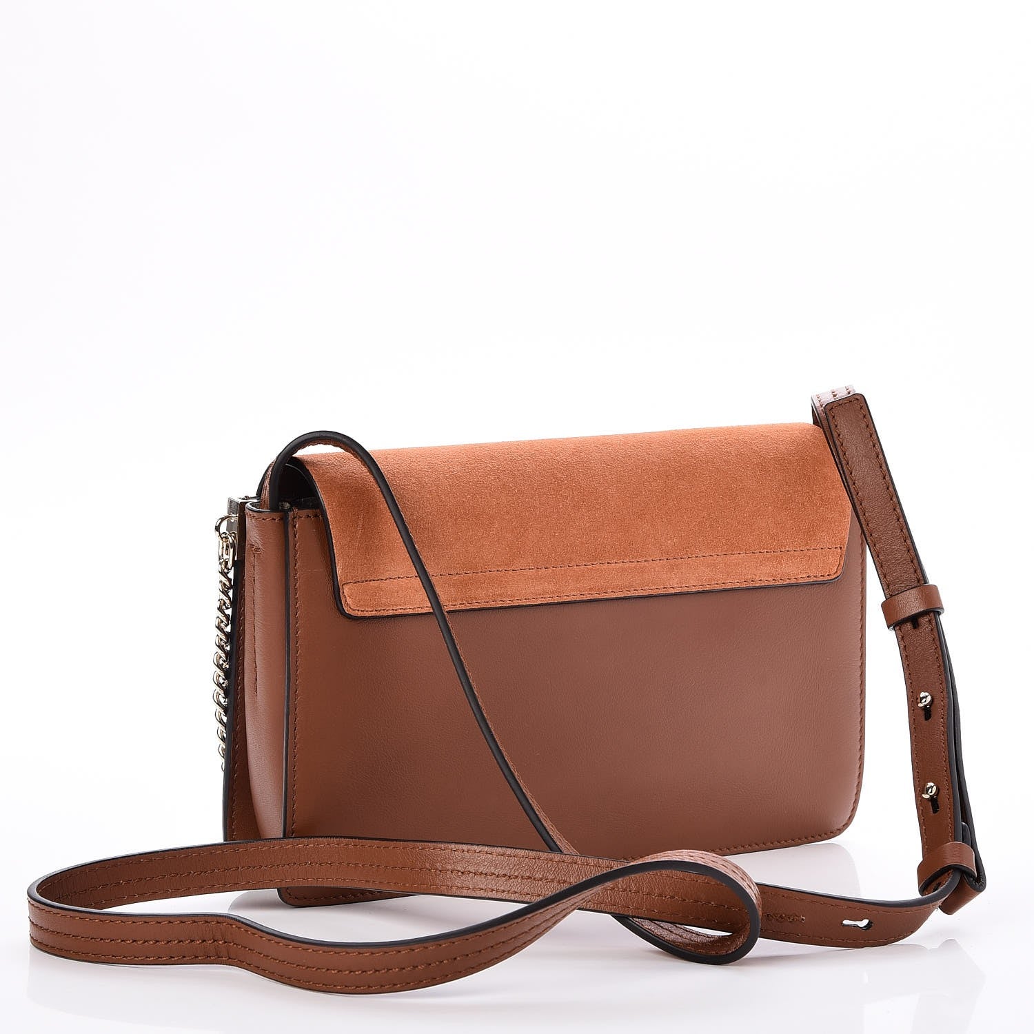 Chloe Suede Calfskin Small Faye Shoulder Bag Tobacco 3 of 7