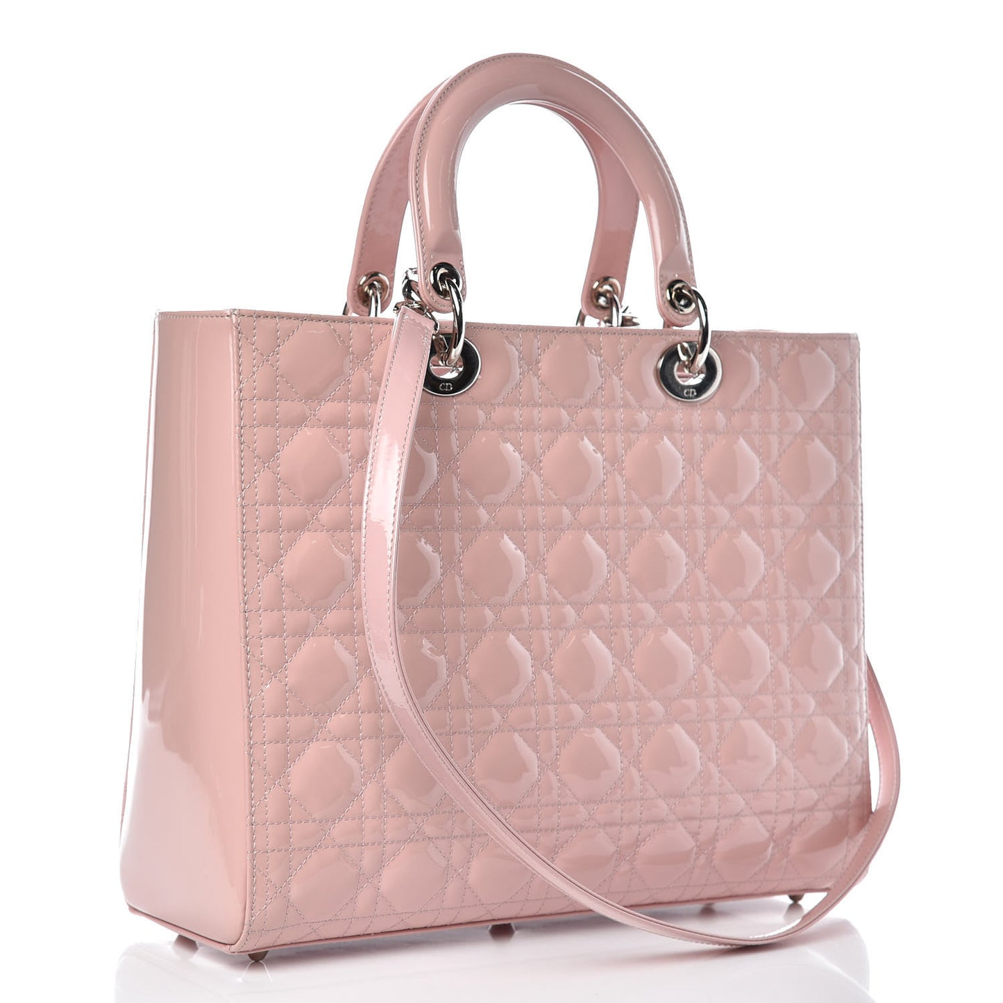 Patent Cannage Large Lady Dior Light Pink