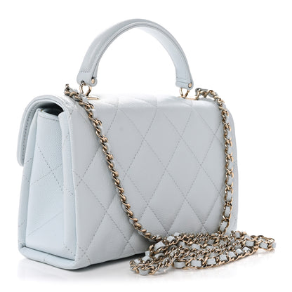 Chanel Caviar Quilted Mini Retro Twist Top Handle Flap Light Blue 3 of 12