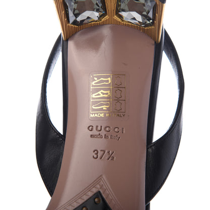 Gucci Calfskin Arielle Round Toe Pumps 37.5 Black 7 of 8