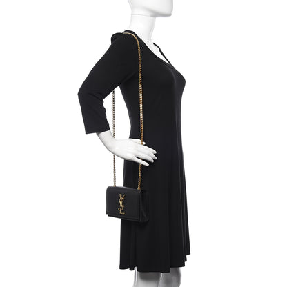 Saint Laurent Grain De Poudre Small Monogram Kate Satchel Black 2 of 8