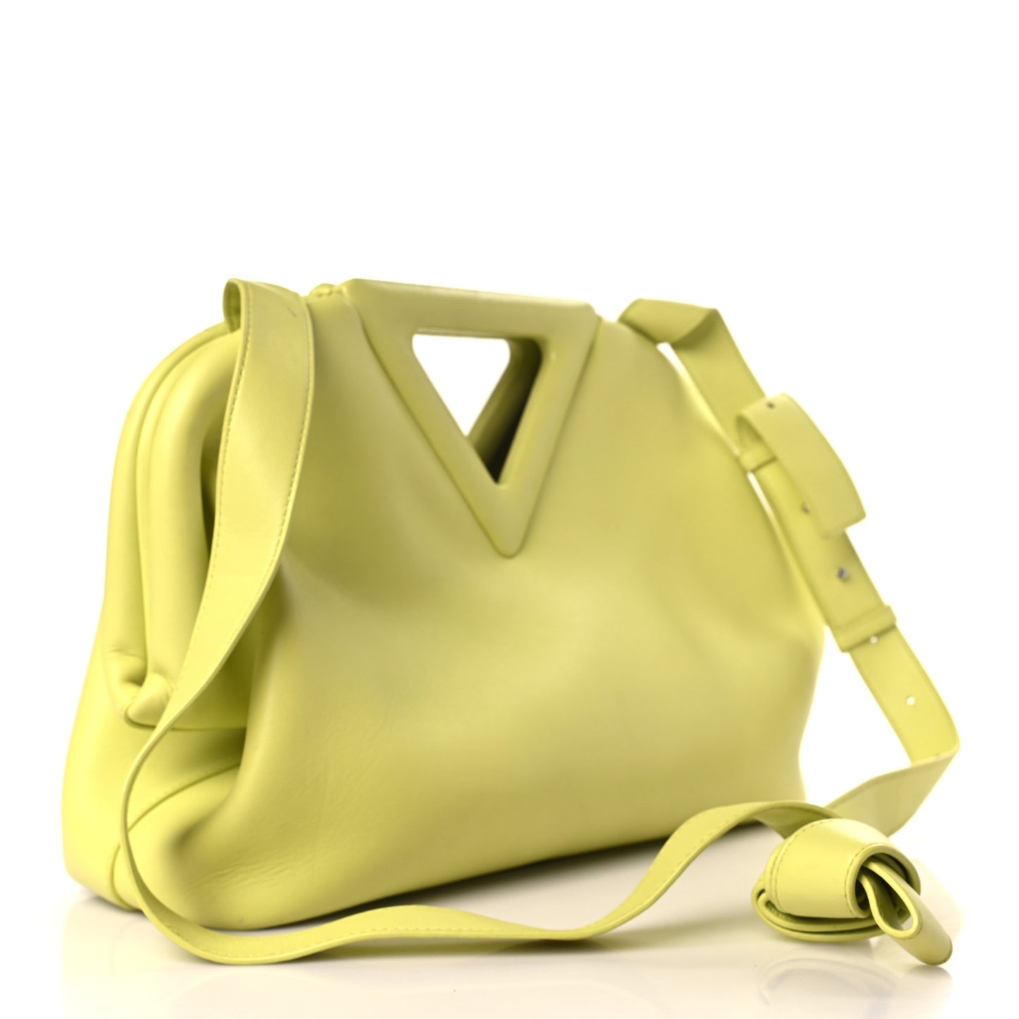 Calfskin Medium The Point Triangle Bag Seagrass