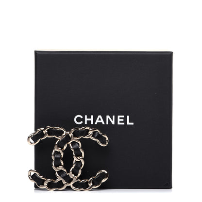 Chanel Lambskin Chain CC Brooch Black Gold 7 of 7