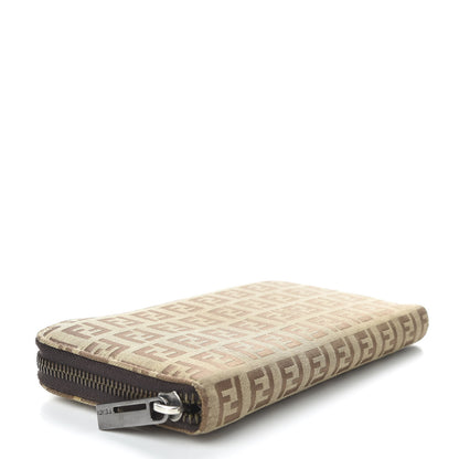 Fendi Zucchino Zip Around Wallet Dark Brown 4 of 8
