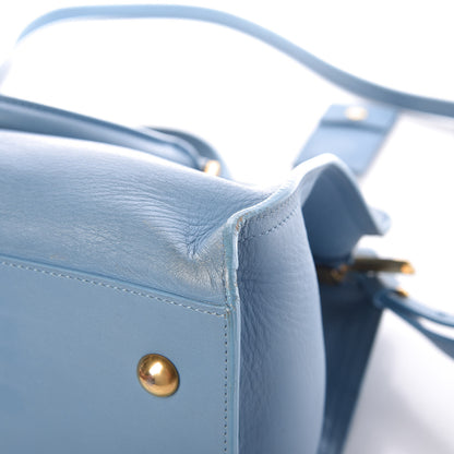 Saint Laurent Calfskin Small Classic Y Cabas Blue Glacier 14 of 14