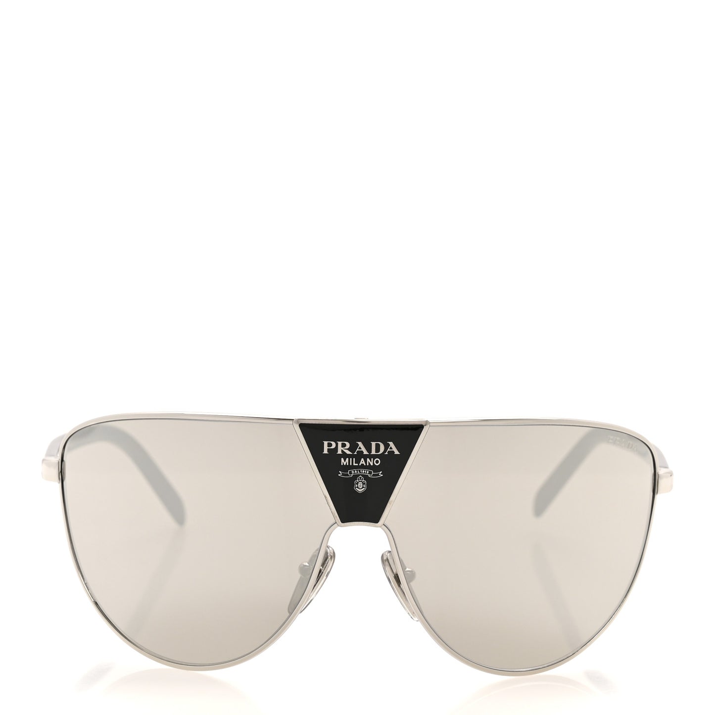 Metal Shield Sunglasses SPR 69ZS Silver Light Grey