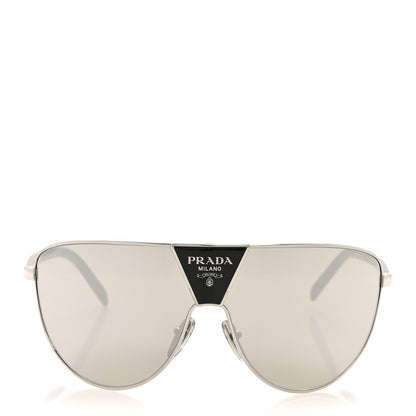 Prada Metal Shield Sunglasses SPR 69ZS Silver Light Grey 2 of 8