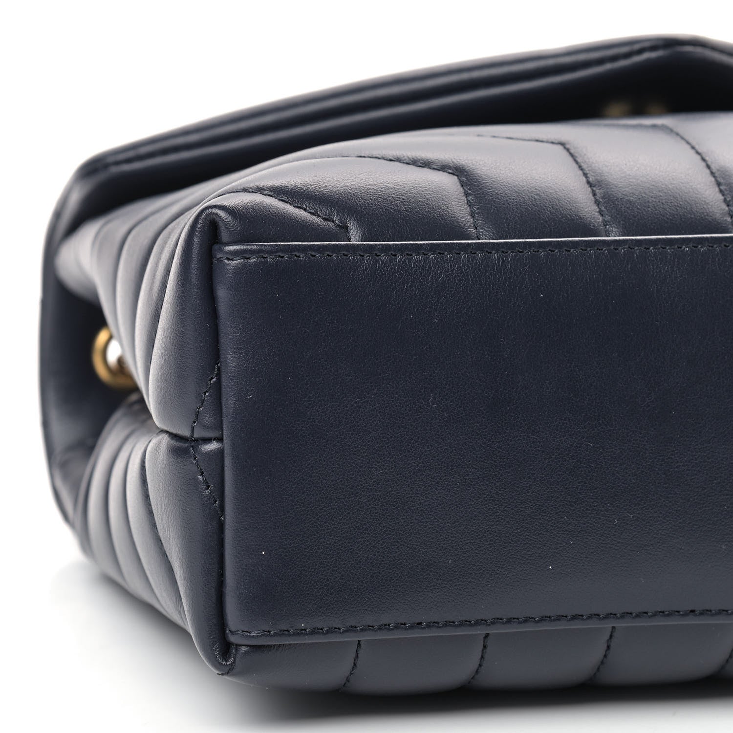 Saint Laurent Calfskin Y Quilted Monogram Small Loulou Chain Satchel Marine 5 of 8
