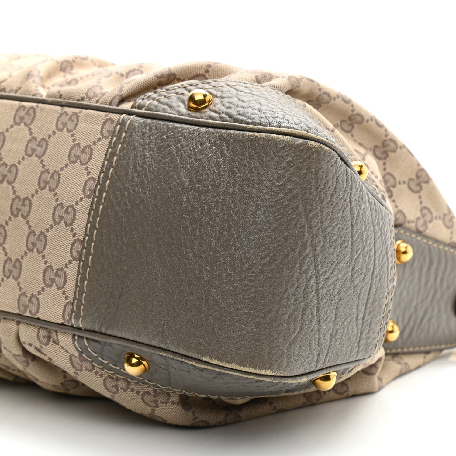 Gucci Monogram Medium Jockey Hobo Grey 10 of 10